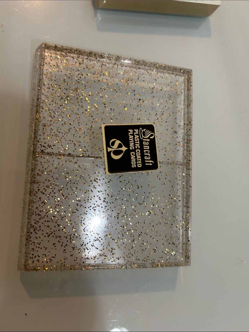 NWT vintage MCM Kittens Playing Card Set of2 glitter container Stancraft - Picture 7 of 7